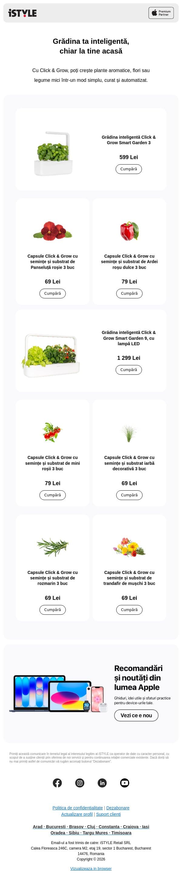 Un colț verde, în fiecare zi email from iSTYLE screenshot