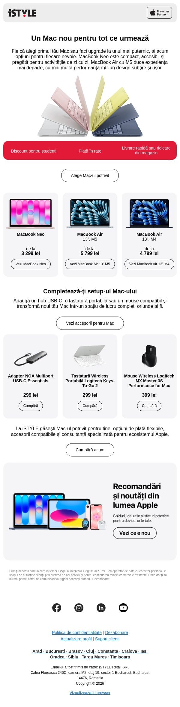 Primul tău Mac. Sau următorul. email from iSTYLE screenshot