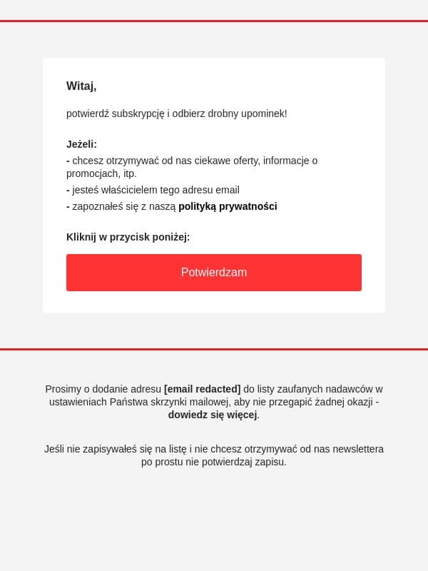 ✅ Potwierdź swój adres e-mail! email from Itaka screenshot