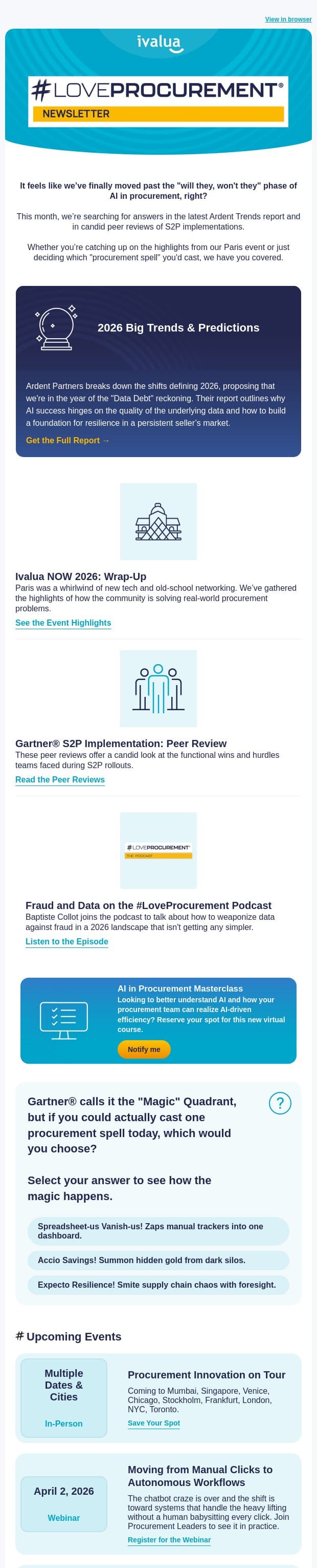 Your dose of #loveprocurement intel + fun email from Ivalua screenshot