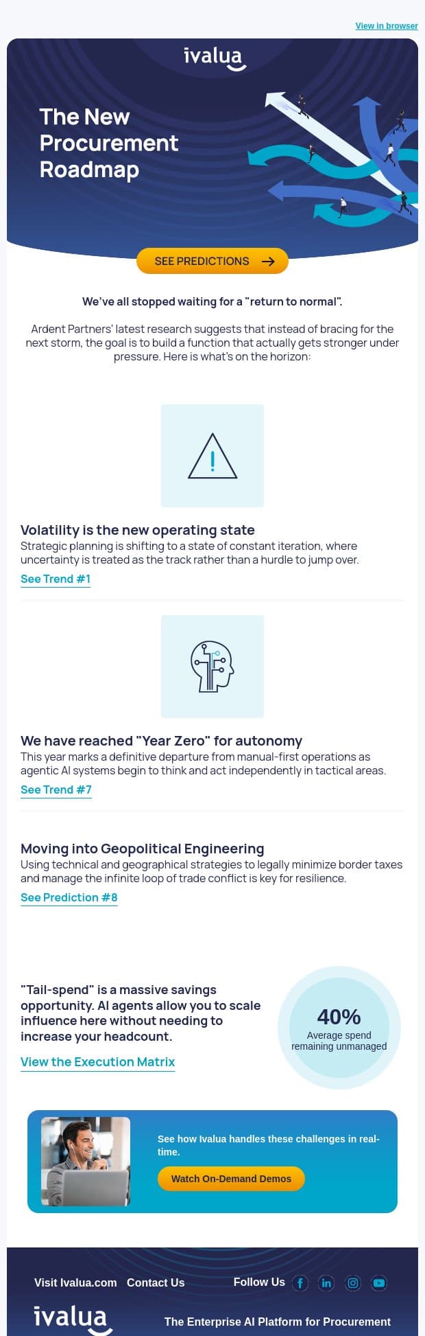 13 Trends & 20 Predictions email from Ivalua screenshot