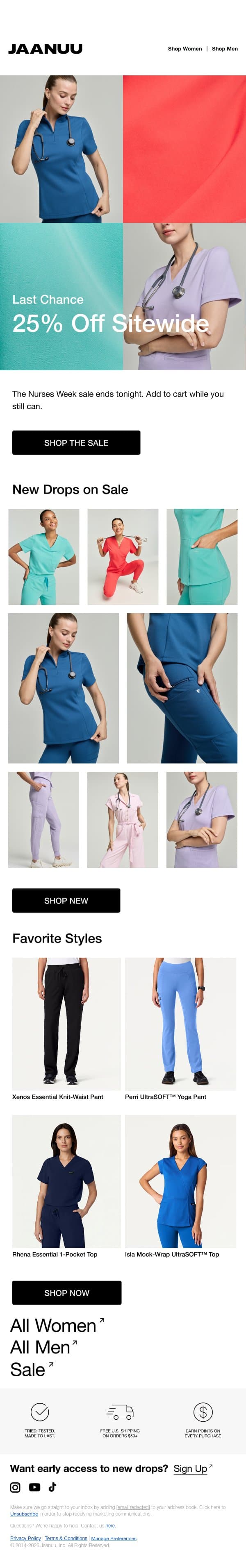 25% Off Ends Tonight email from Jaanuu screenshot