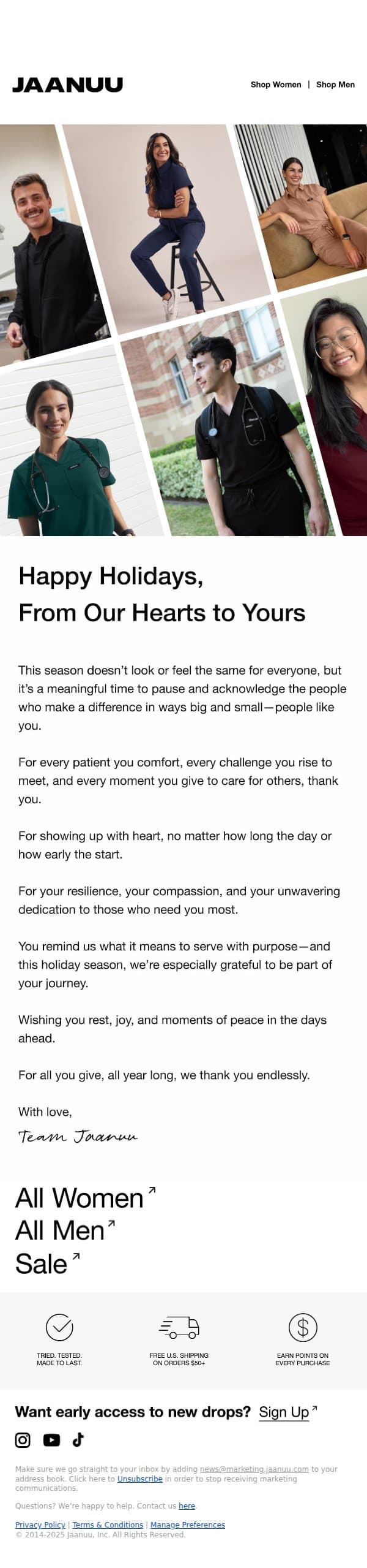 To the Ones Who Care the Most email from Jaanuu screenshot