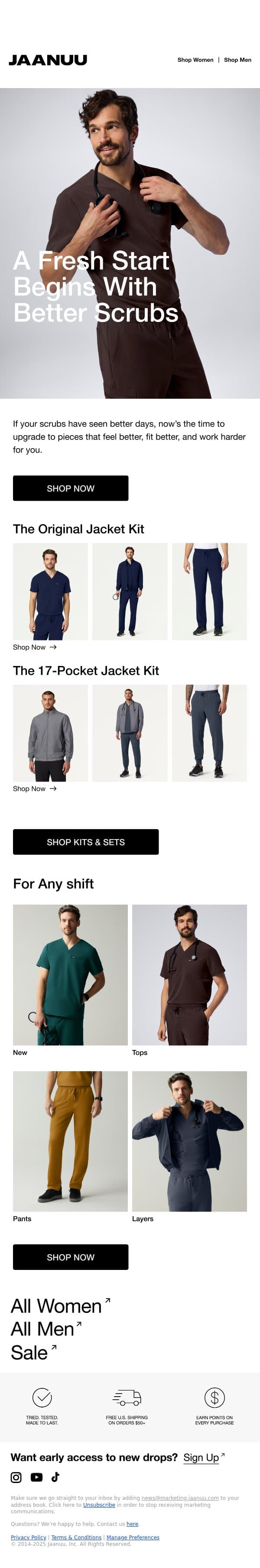 Start the Year Feeling Good in What You Wear email from Jaanuu screenshot