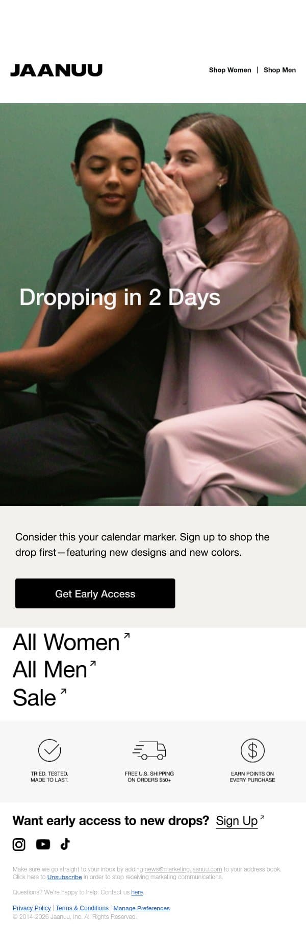 Fashion Is Coming for Your Scrubs email from Jaanuu screenshot
