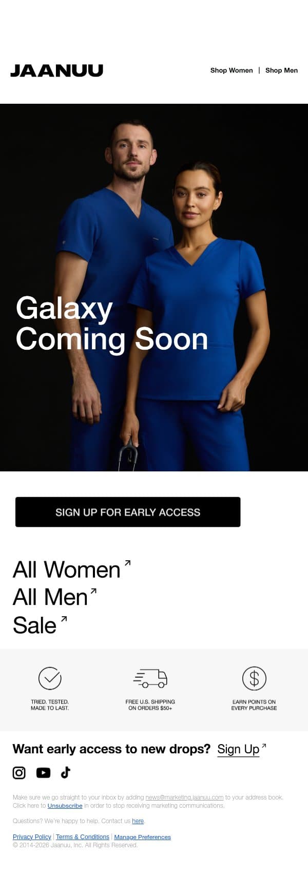 Our New Color Is Out of This World email from Jaanuu screenshot