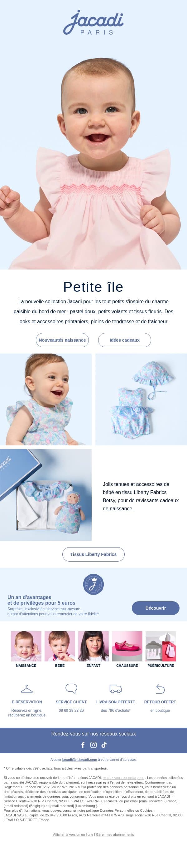 Premier printemps des tout-petits email from Jacadi screenshot
