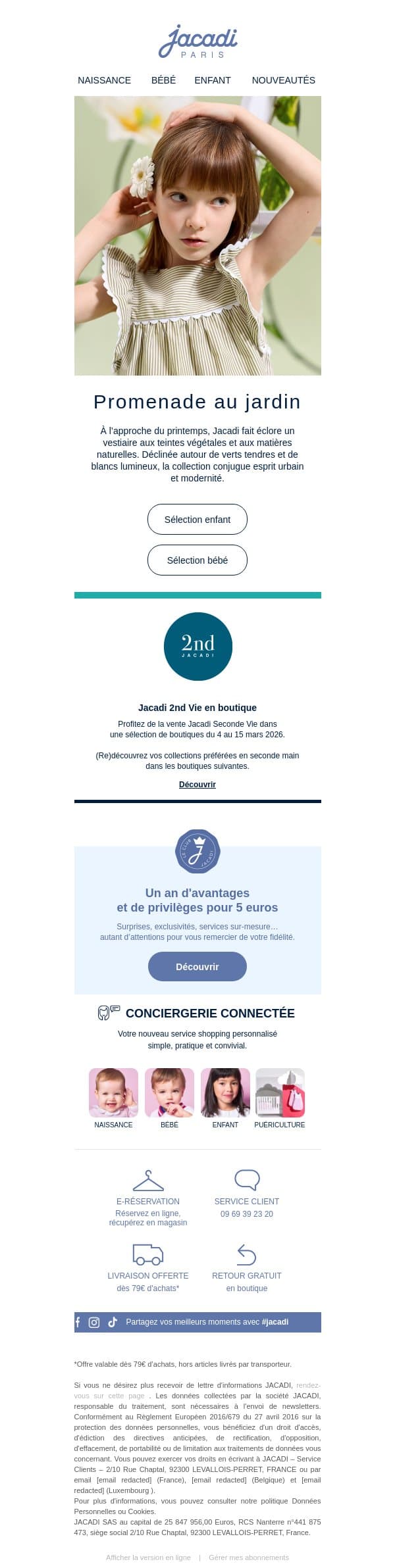 🌼 Nouveautés de printemps ! email from Jacadi screenshot