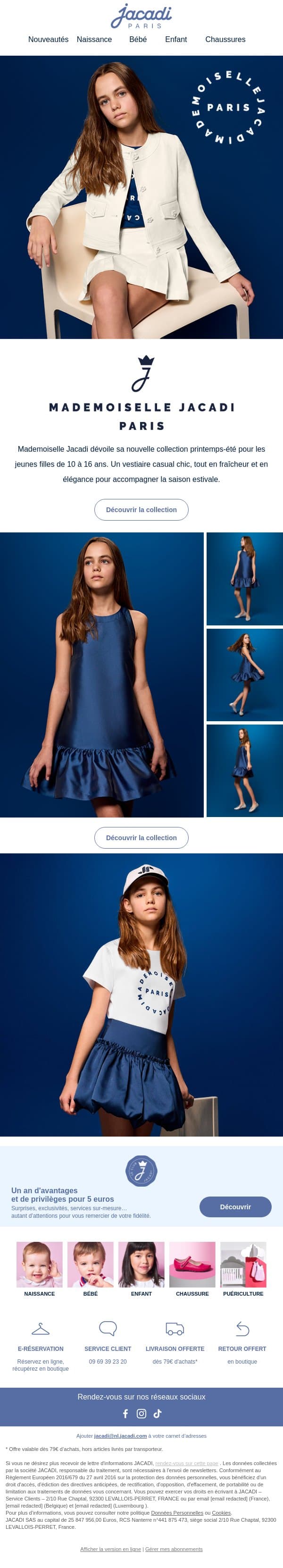 🌸 Mademoiselle Jacadi Paris : collection Printemps Été email from Jacadi screenshot