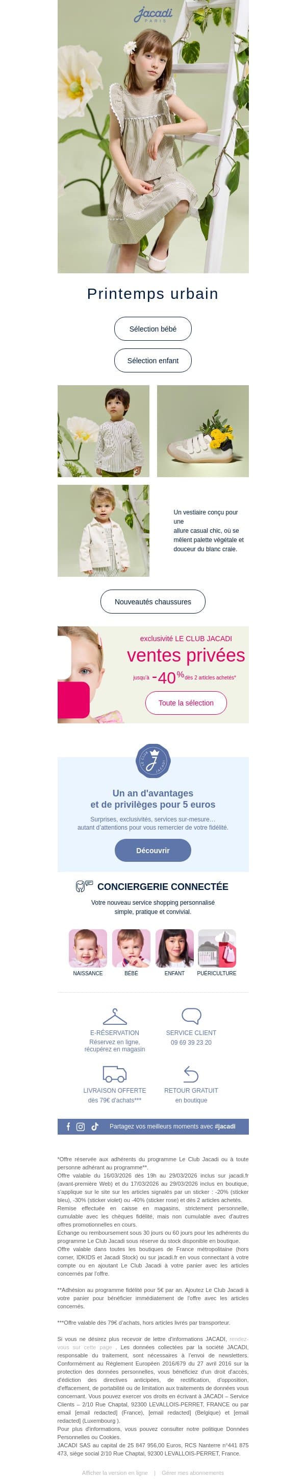 🌼 Le printemps s’invite en ville email from Jacadi screenshot