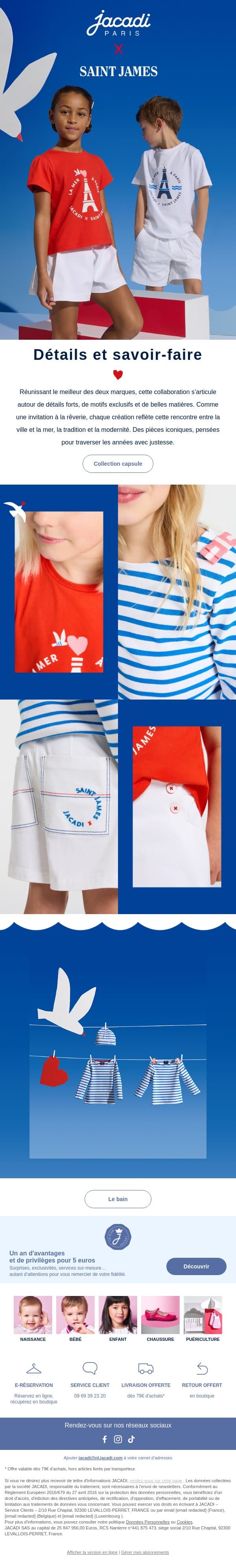 Jacadi Paris x Saint James : la mer à Paris email from Jacadi screenshot