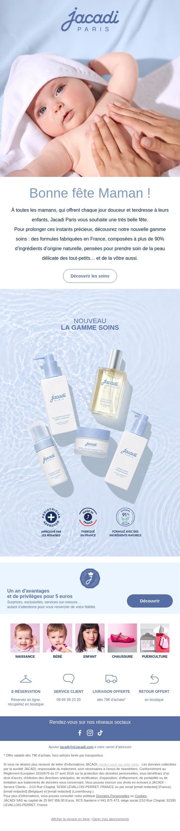 Joyeuse fête à toutes les mamans ! email from Jacadi screenshot