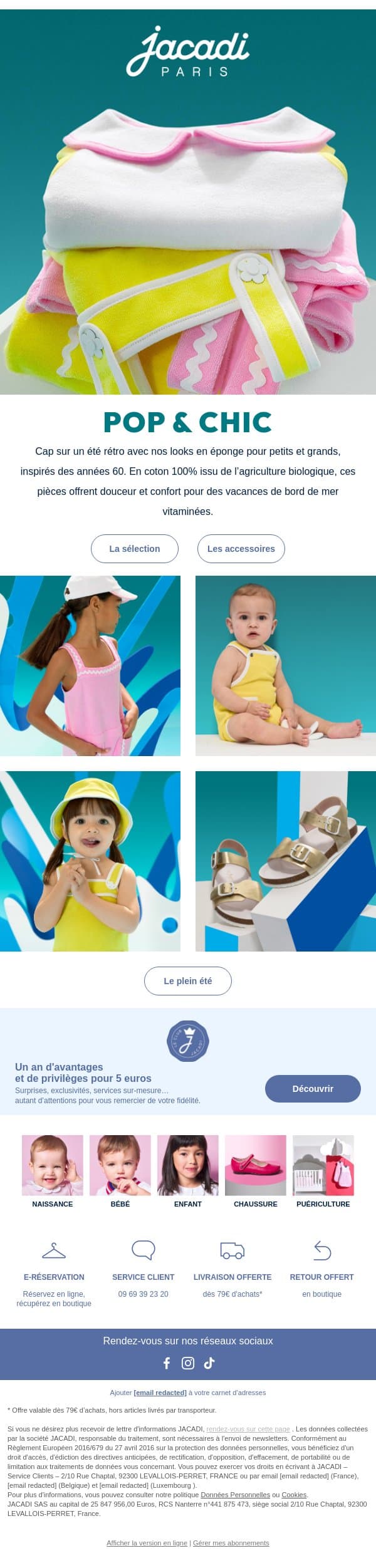 ☀️ Tenues légères pour journée ensoleillée email from Jacadi screenshot