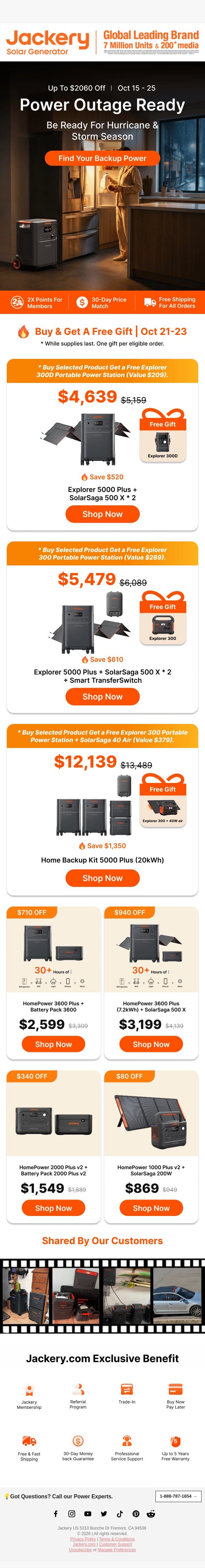 🔥 Buy Selected Items, Get a Free Gift 🎁 email from Jackery screenshot