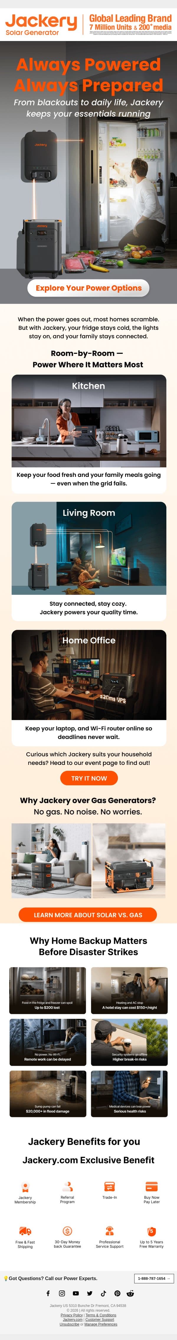 What Happens When the Power Goes Out? email from Jackery screenshot