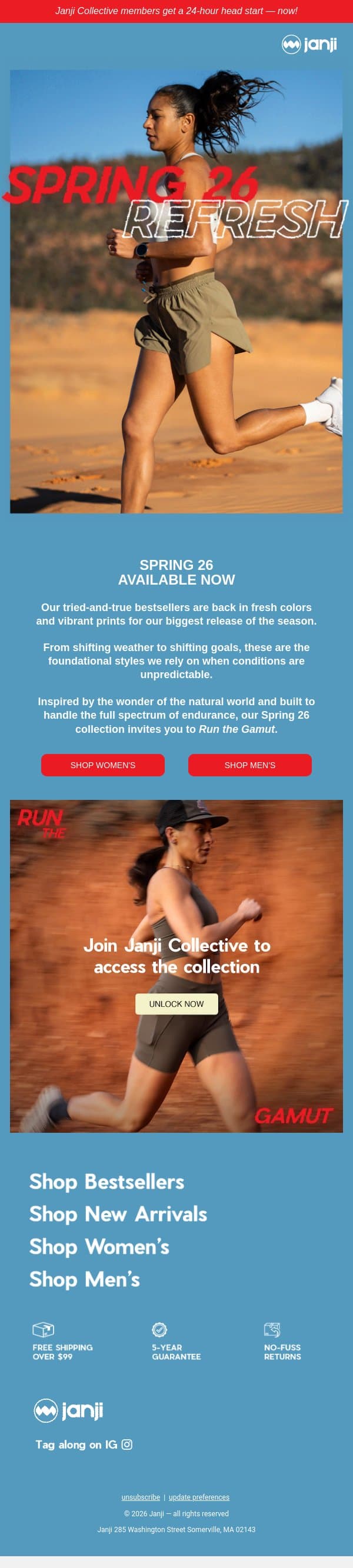 EARLY ACCESS: SPRING 26 email from Janji screenshot