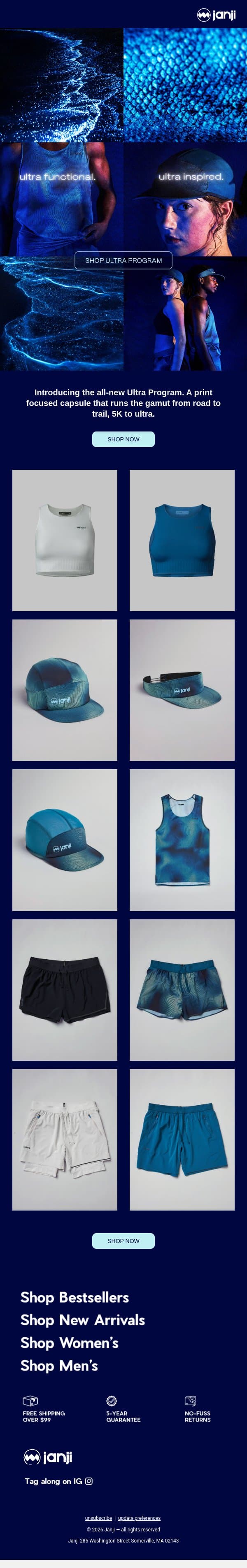 OUT NOW: ULTRA PROGRAM email from Janji screenshot