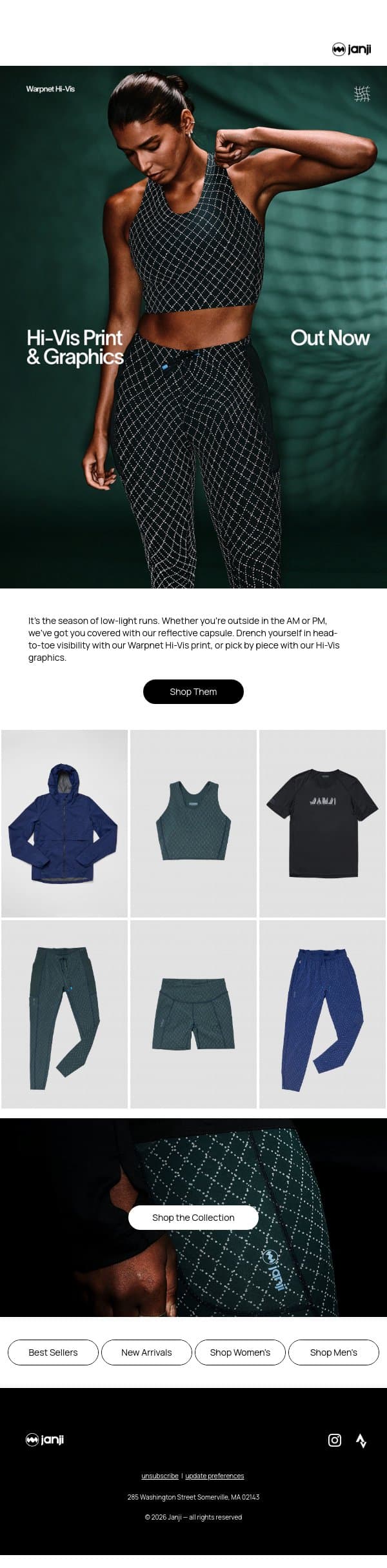 OUT NOW: HI-VIS CAPSULE email from Janji screenshot