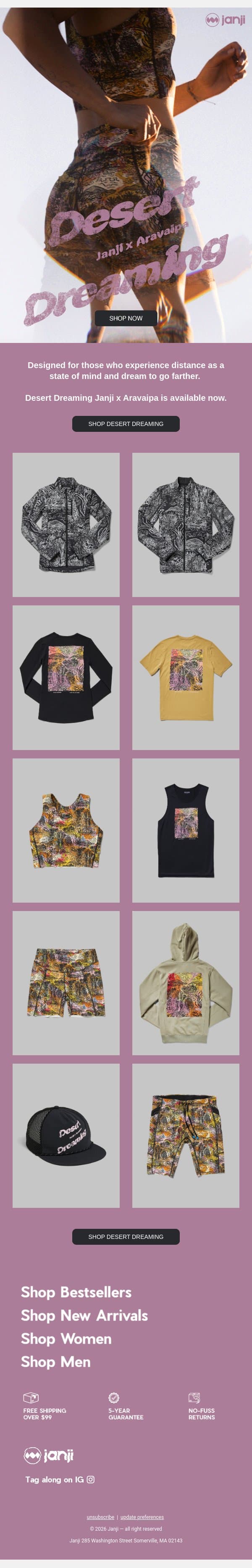 OUT NOW: THE KIT YOU'VE BEEN DREAMING OF email from Janji screenshot