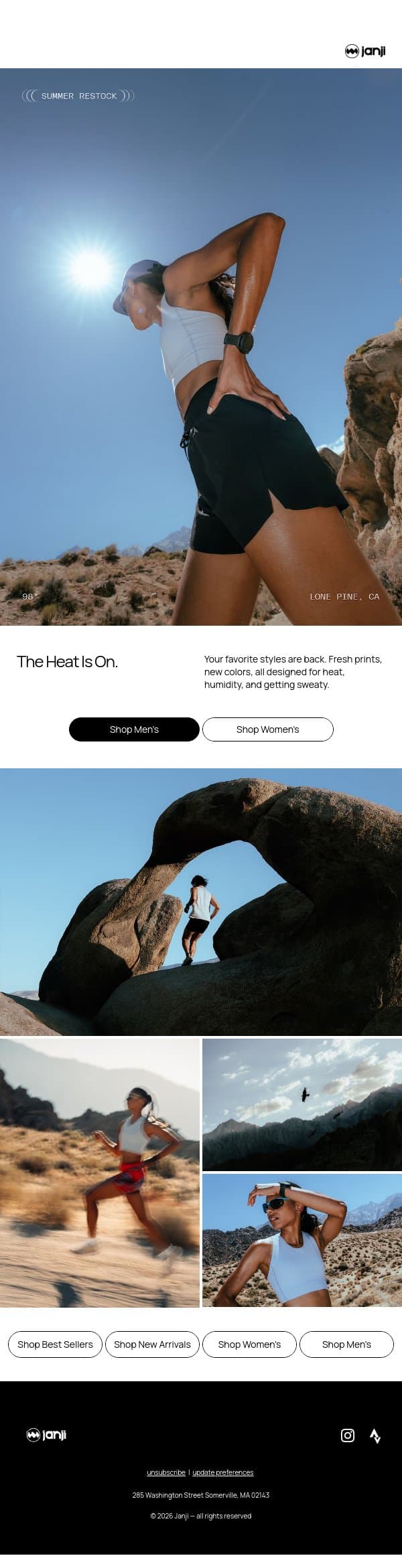 Meet Our Hot Weather Drop email from Janji screenshot