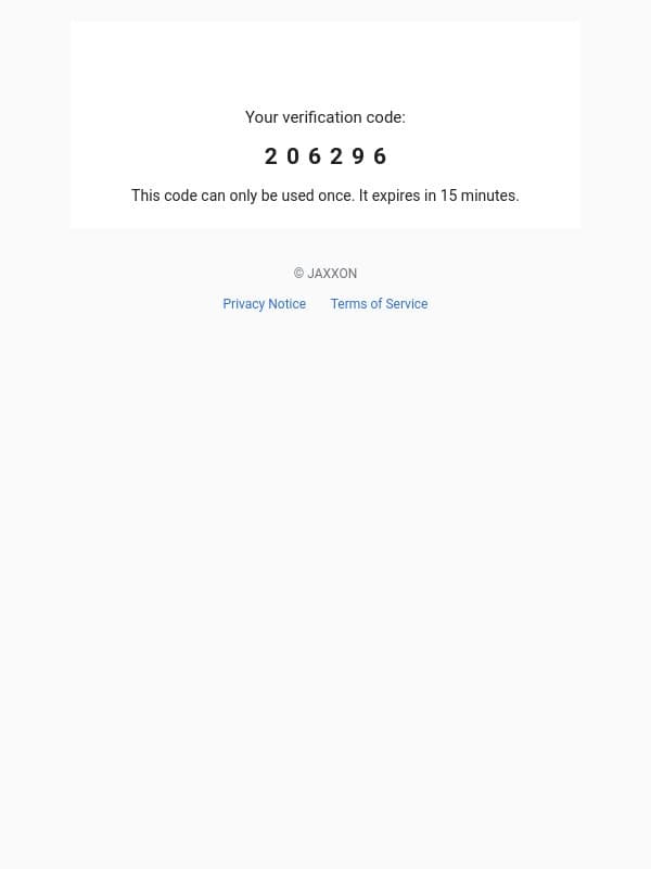 206296 is your code email from Jaxxon screenshot