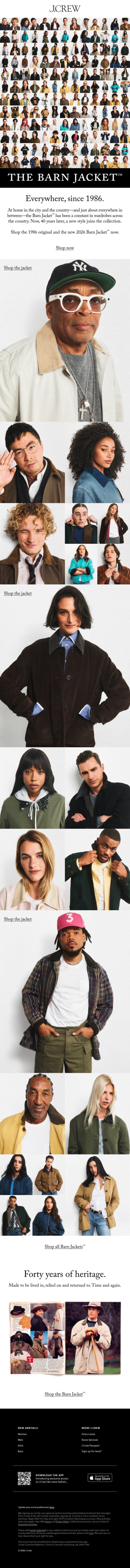 THE BARN JACKET email from J.Crew screenshot