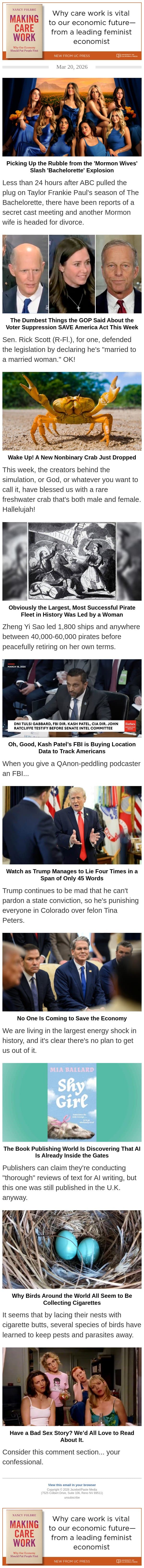 The Dumbest Things the GOP Said About the SAVE America Act This Week email from Jezebel screenshot