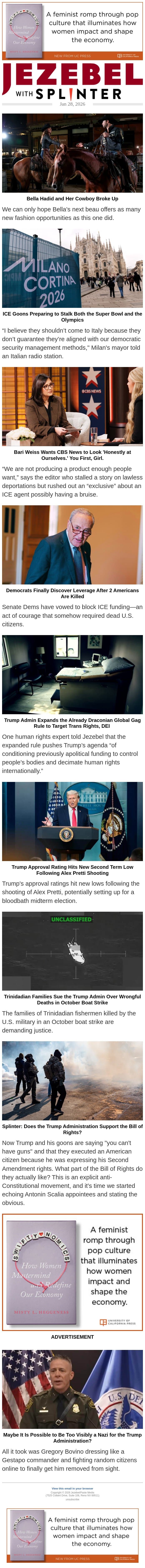 Democrats Finally Discover Leverage After 2 Americans Are Killed email from Jezebel screenshot
