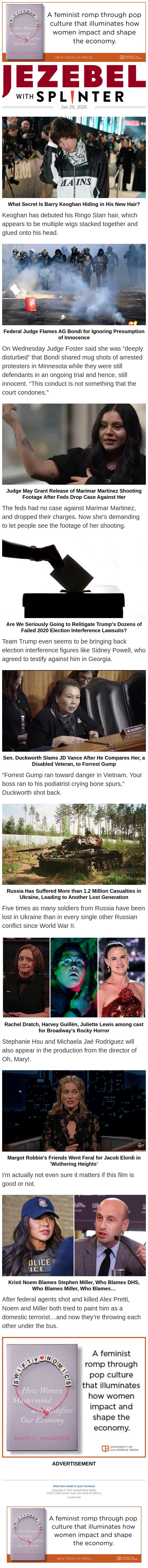 Sen. Duckworth Slams JD Vance After He Compares Her to Forrest Gump email from Jezebel screenshot