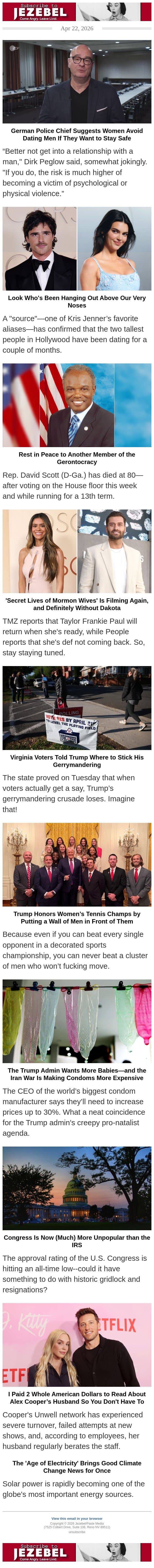 Rest in Peace to Another Member of the Gerontocracy email from Jezebel screenshot