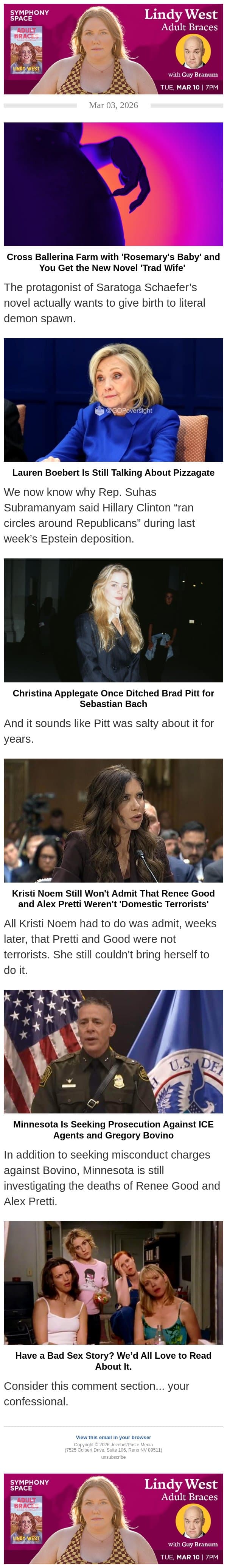 Christina Applegate Once Ditched Brad Pitt email from Jezebel screenshot