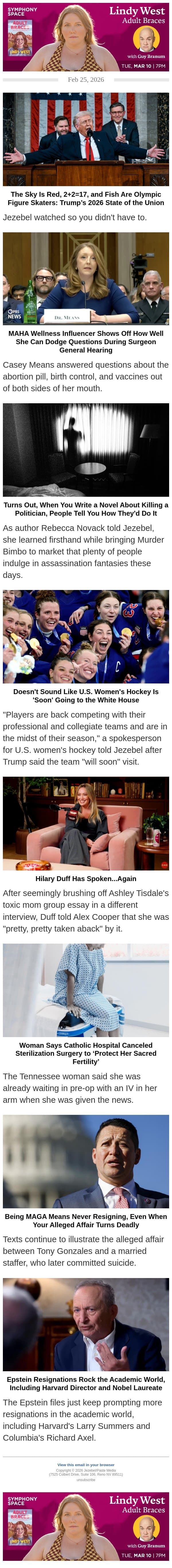 When You Write a Novel About Killing a Politician, People Tell You How They’d Do It email from Jezebel screenshot