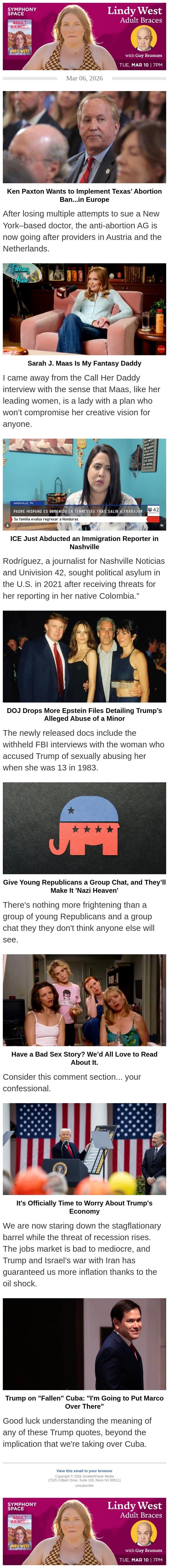 ICE Just Abducted an Immigration Reporter in Nashville email from Jezebel screenshot