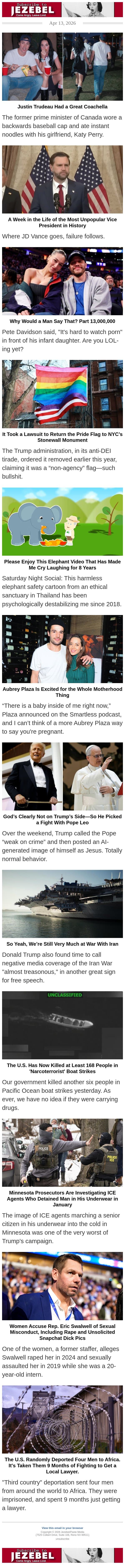 A Week in the Life of the Most Unpopular Vice President in History email from Jezebel screenshot