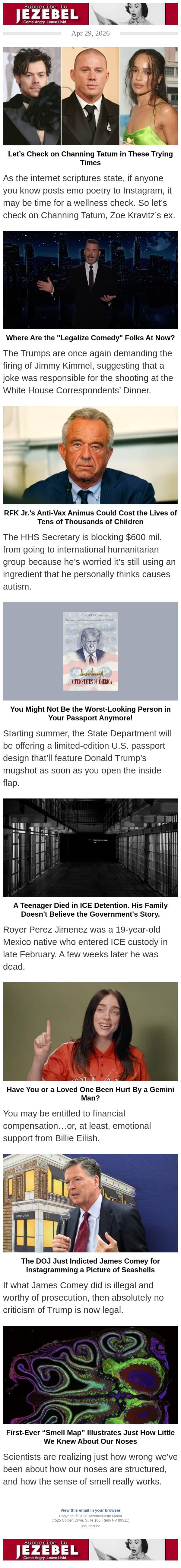 Where Are the “Legalize Comedy” Folks At Now? email from Jezebel screenshot