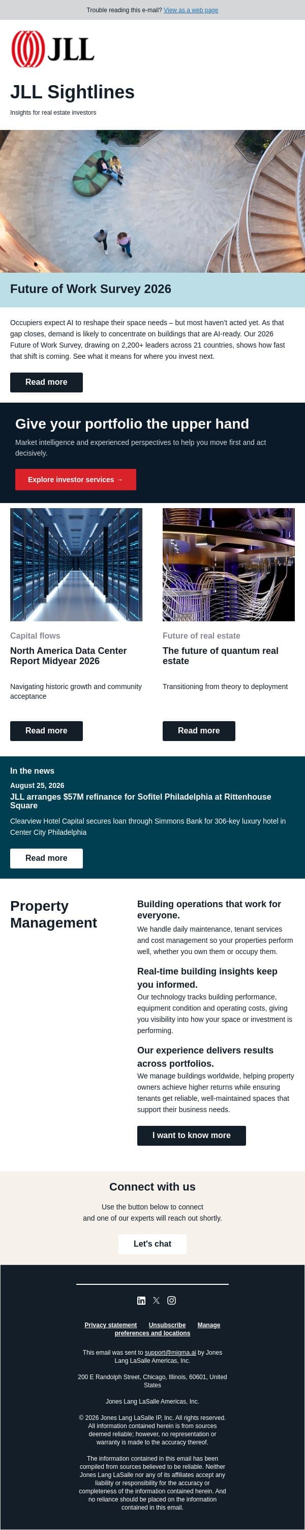 The AI gap in offices could reshape investment email from JLL screenshot