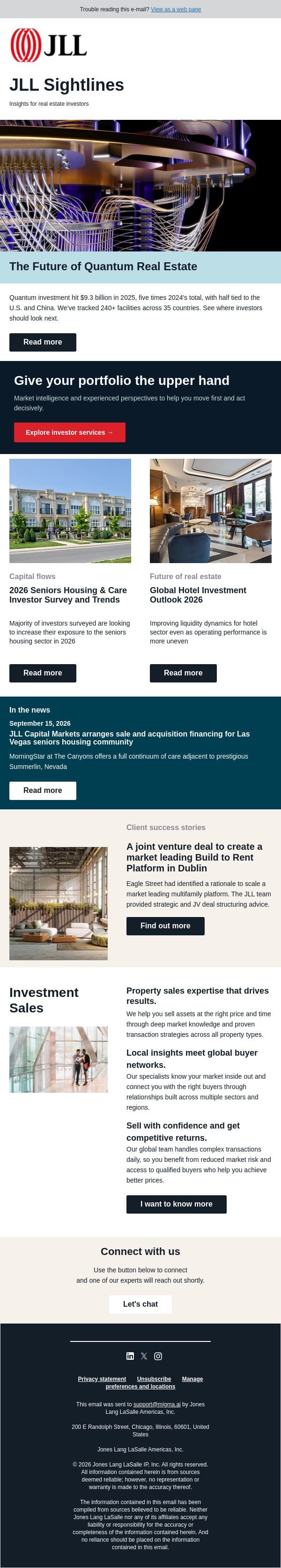 $9.3B poured into quantum in 2025 alone email from JLL screenshot