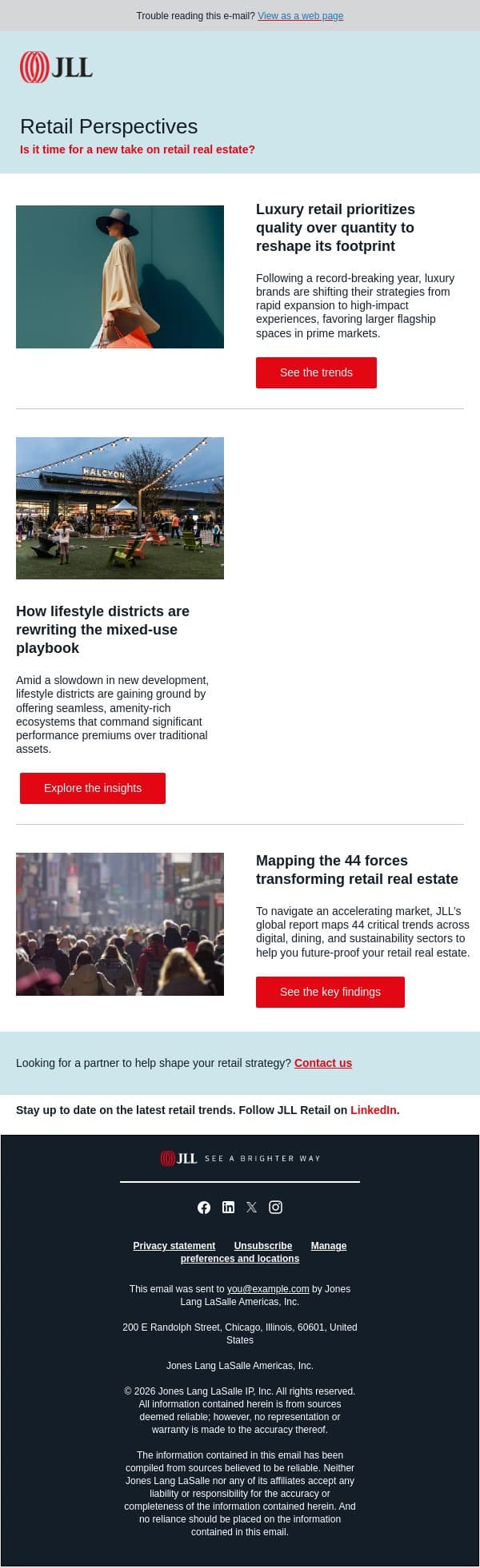 Quality over quantity: 44 forces transforming retail email from JLL screenshot