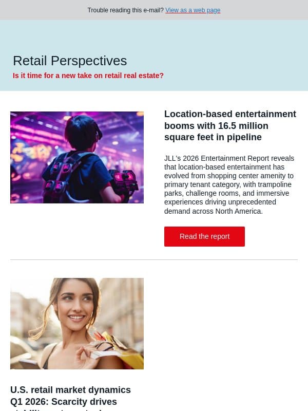 Is location-based entertainment the new anchor tenant? email from JLL