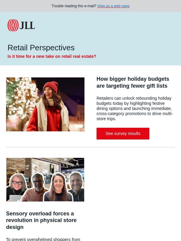 From holiday budgets to calm store design: The new rules of retail email from JLL