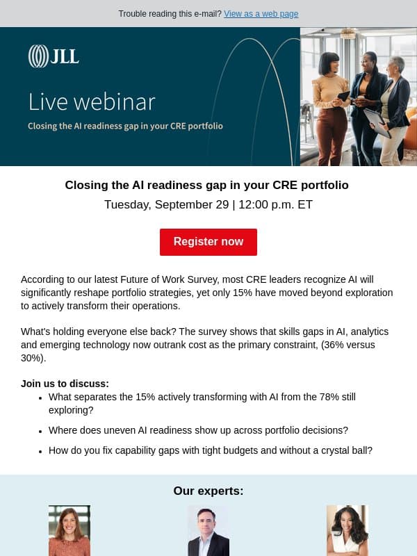 What's holding 78% of CRE teams back email from JLL