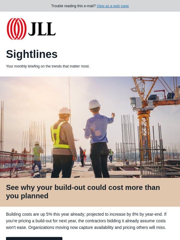 Why building costs are up 5% and what comes next email from JLL