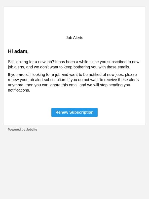 Your job alert for Elite Insurance Partners has expired email from Jobvite screenshot