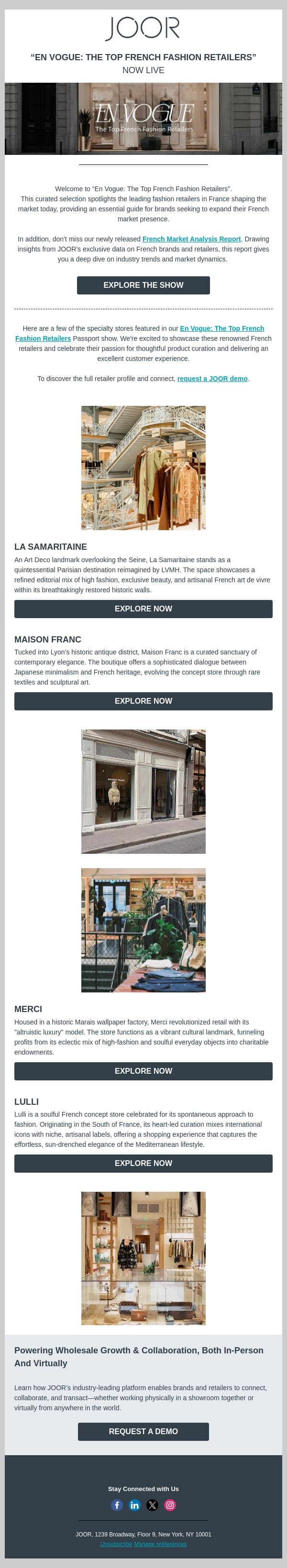 Industry Insights: Your Blueprint for French Market Growth email from Joor screenshot