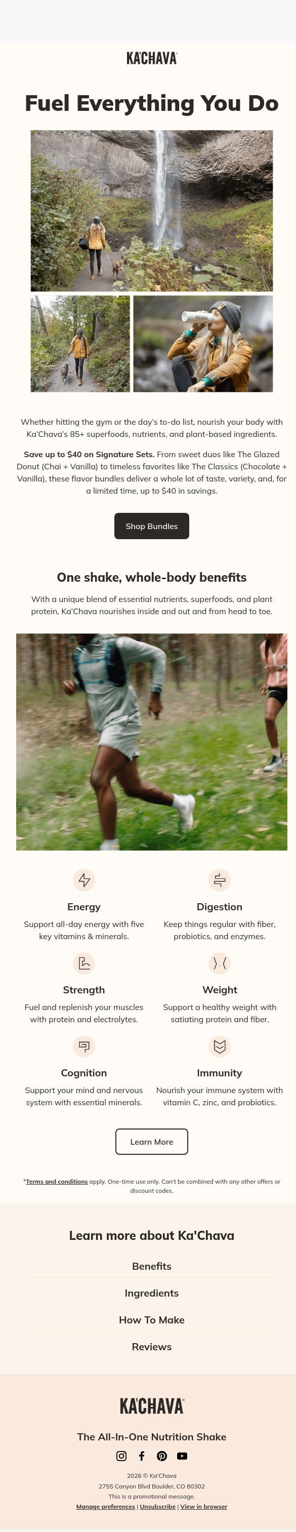 Your New Daily Superfood Blend email from Ka'Chava screenshot