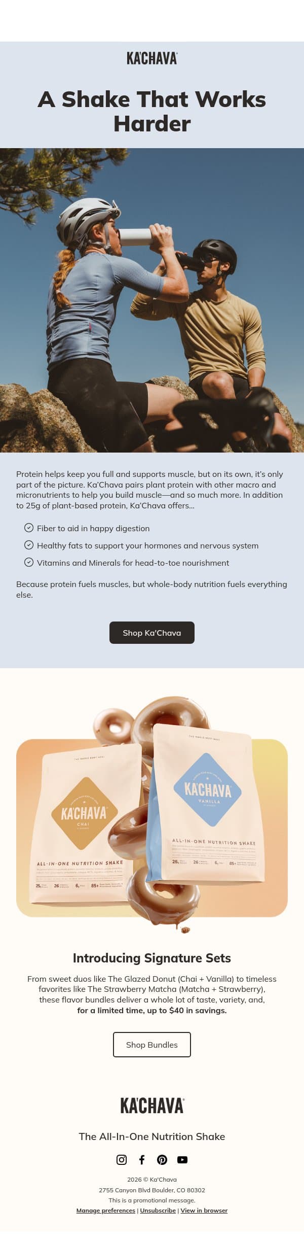 Protein, and so much more 💪 email from Ka'Chava screenshot