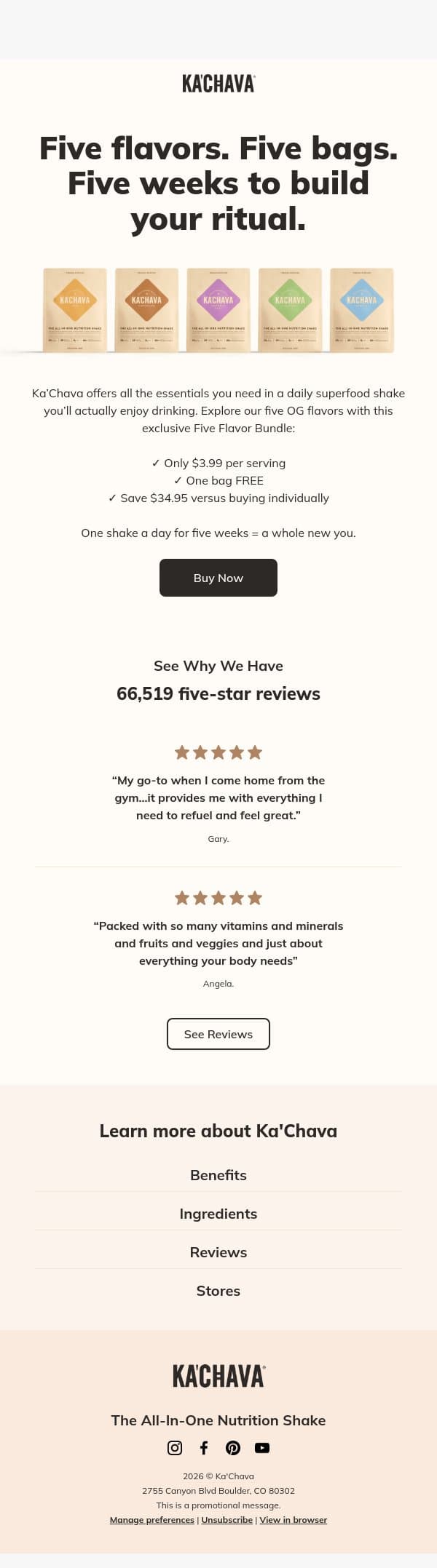 Don't Miss Our Best-Priced Bundle email from Ka'Chava screenshot