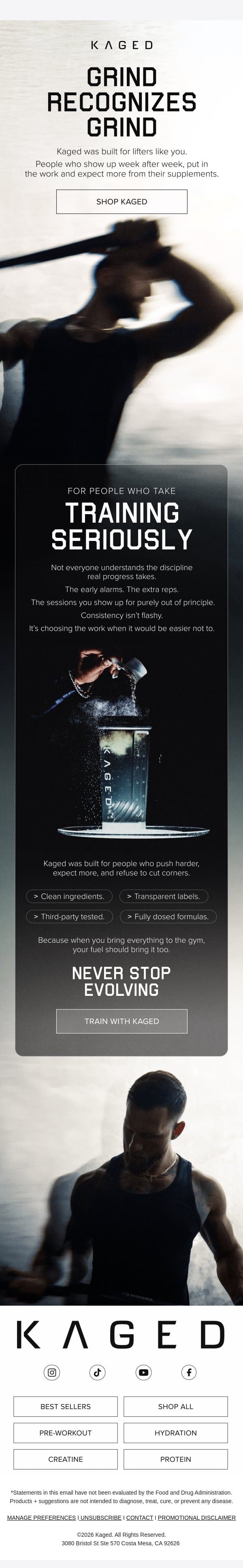 We made this for you email from Kaged screenshot