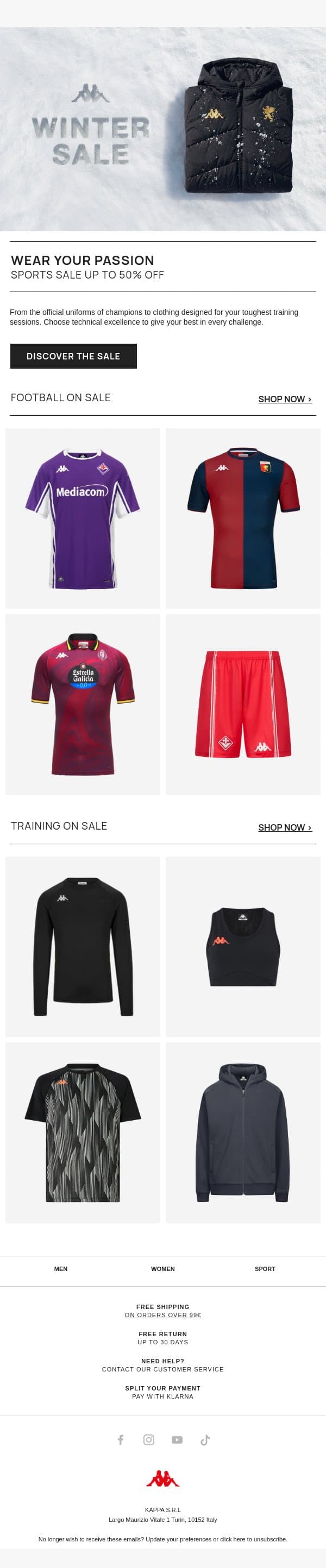 SALE | Sport Edition ⚽ email from Kappa screenshot
