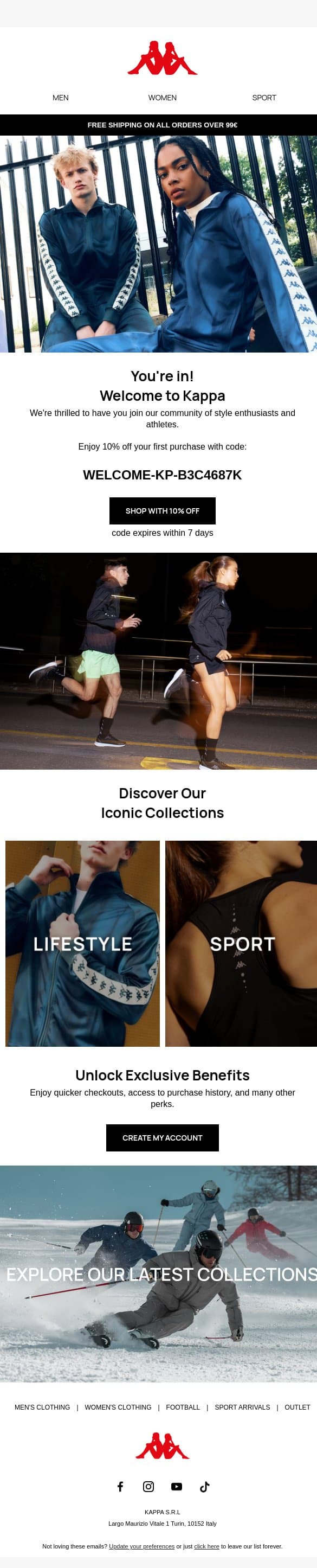 Welcome to Kappa email from Kappa screenshot